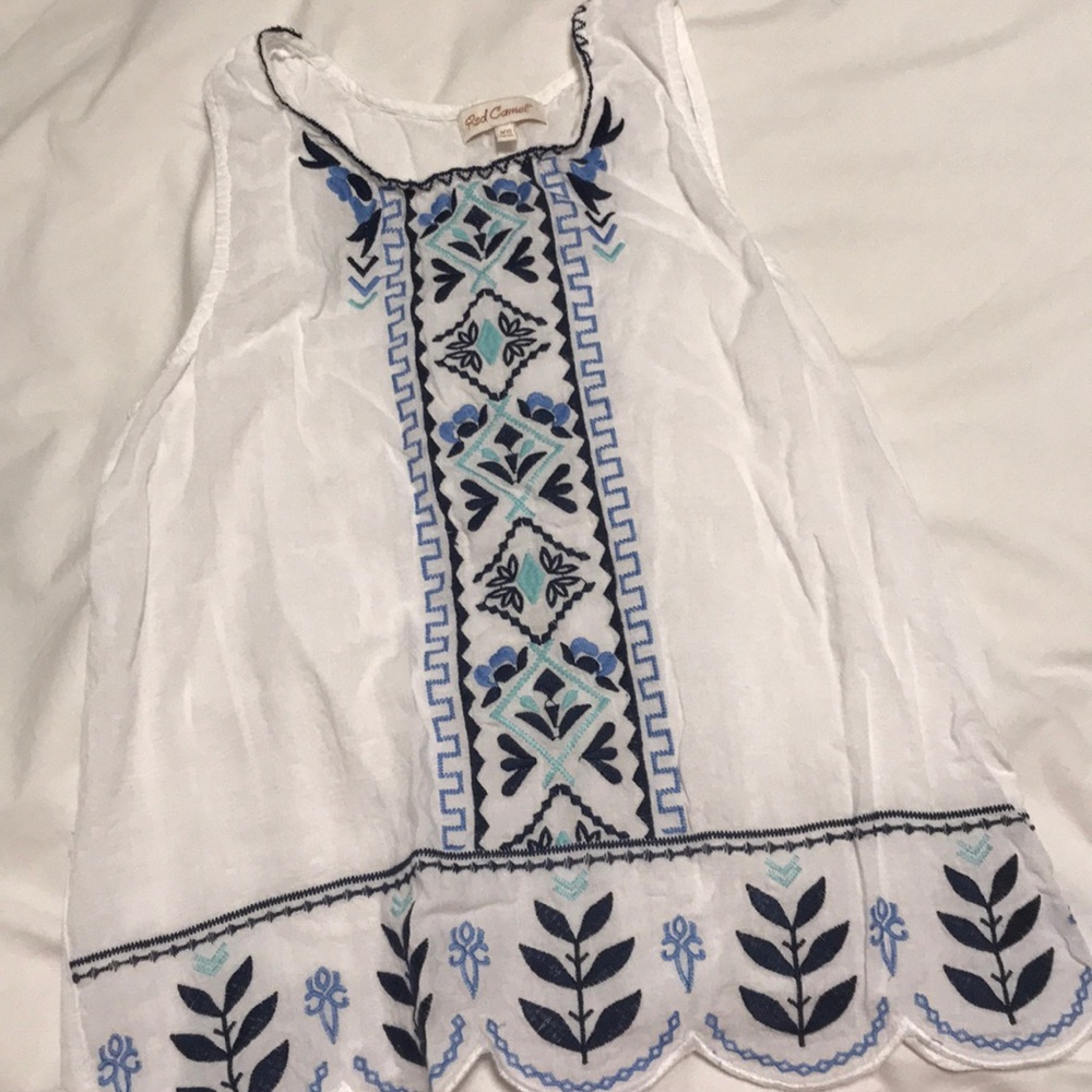 Embroidered tank